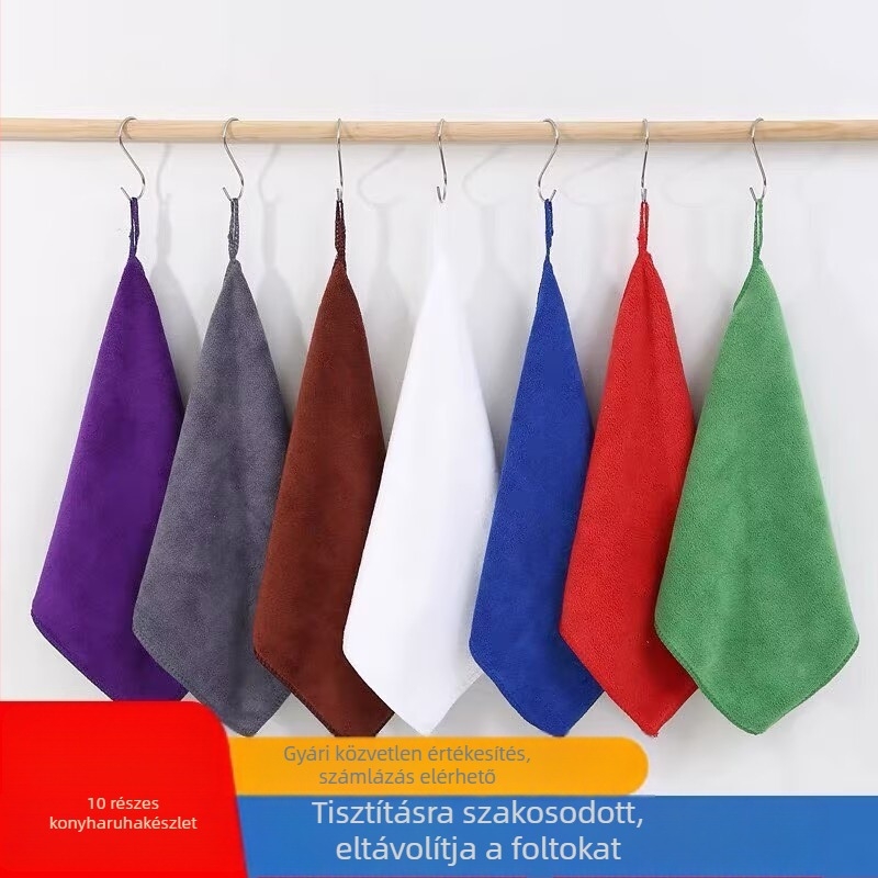 Nedvszívó és tartós, vastagodott ultra‑finom rostos mosogatókendő, háztartási tisztításhoz és üvegfelületek tisztításához