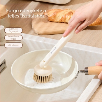 Forgatható hosszú nyelű edénymosó ecset a konyhához