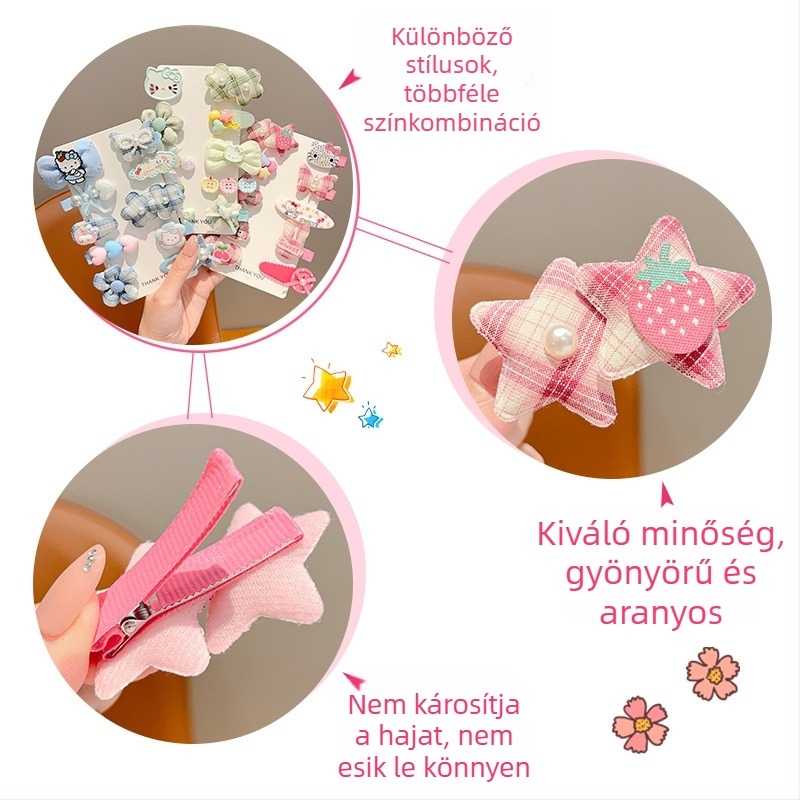 Új gyerek hajcsat készlet, hercegnő mintájú hajdíszek hálós anyaggal, aranyos és kíméletes a hajhoz