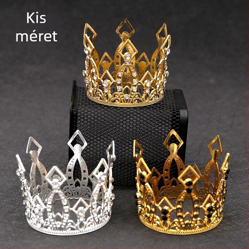 Kör alakú hajkorona gyerekeknek rhinestone kristályokkal, kislányoknak szóló hajdísz kettős copfhoz