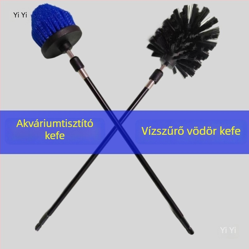 Többfunkciós elektromos tisztító ecset akváriumhoz, hosszú nyéllel, algák eltávolítására és csőtisztító fej