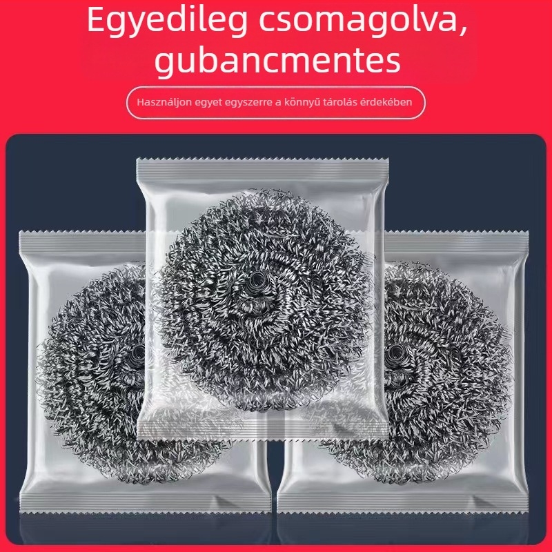 Rozsdamentes acélhuzal golyó konyhai tisztításhoz, edények és serpenyők dörzsölésére, maradékmentes tisztítás, extra nagy méret