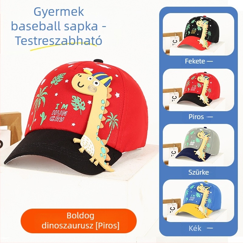 Aranyos dinoszauruszos gyerekeknek készült baseball sapka UV védelem - uniszex