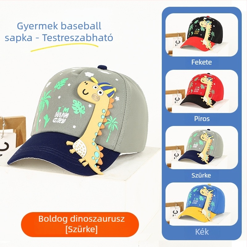 Aranyos dinoszauruszos gyerekeknek készült baseball sapka UV védelem - uniszex