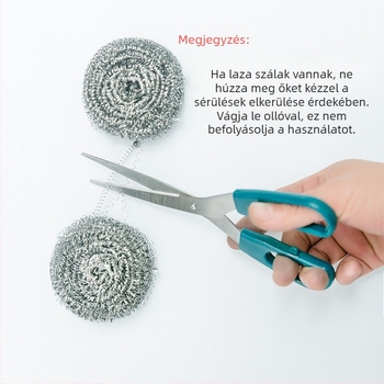 Extra nagy rozsdamentes acél tisztító gömb a konyhához, acélhuzalos tisztító gömb, 6 darabos csomag