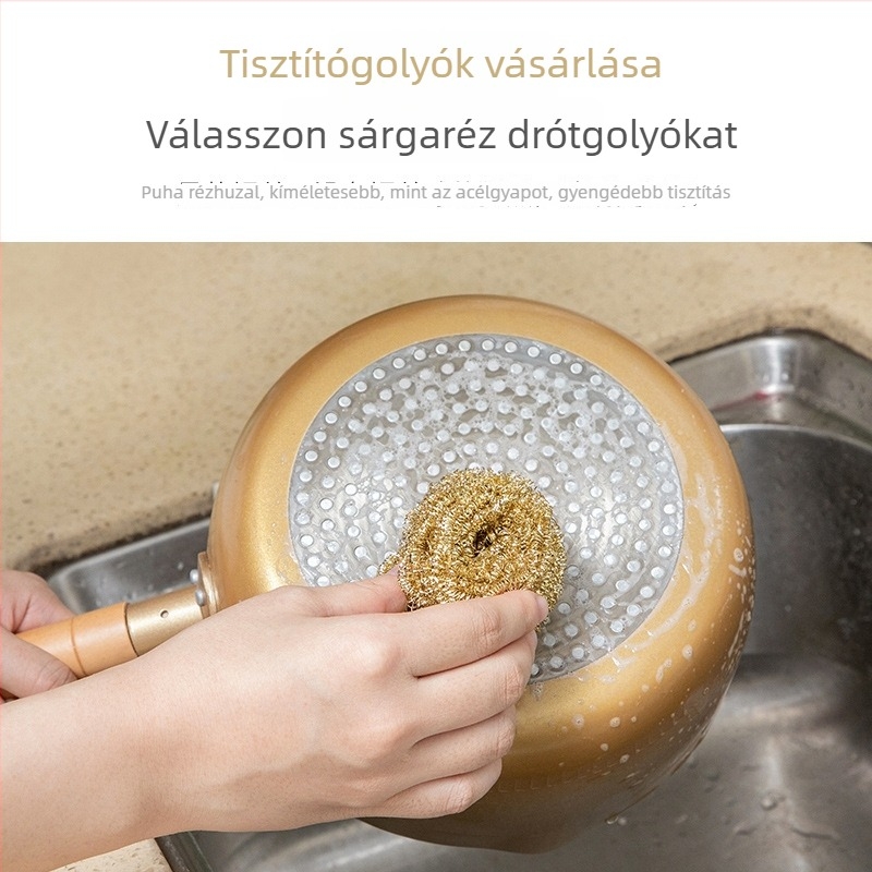 Nagy méretű acéldrót tisztító gömb edények és serpenyők tisztítására, sterilizáló hatás, nem hullik szét
