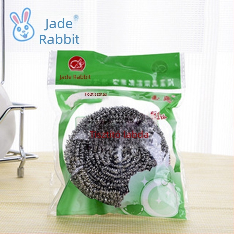 Jade Rabbit 25 g acélgyapot tisztító labda konyha- és éttermi használatra – rozsdamentes, zacskóban csomagolva