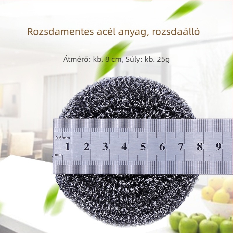 Jade Rabbit 25 g acélgyapot tisztító labda konyha- és éttermi használatra – rozsdamentes, zacskóban csomagolva