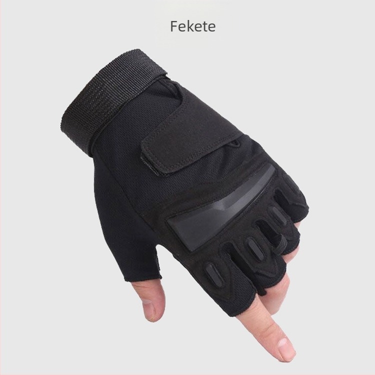 Uniszex sportkesztyű, taktikai félujjas, lélegző, csúszásmentes edzéshez és kerékpározáshoz