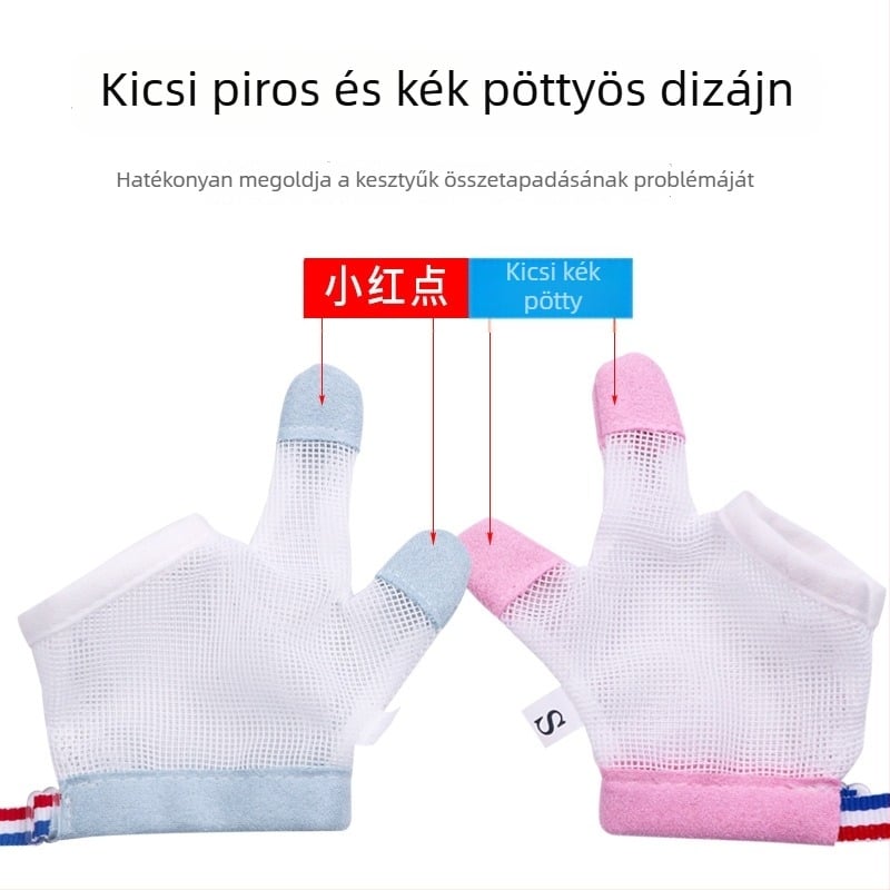 Csecsemők ujjszopás elleni kesztyűk