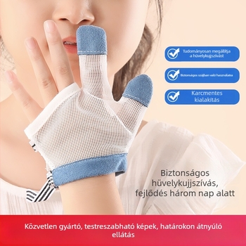 100% pamut baba ujjszopás elleni kesztyű, csecsemők és gyerekek számára