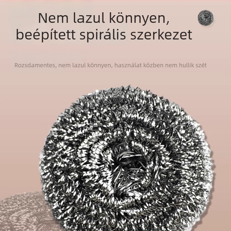 Rozsdamentes acél tisztító gömbök edényekhez, 12 darabos készlet