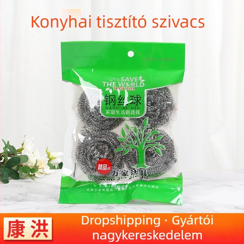 Rozsdamentes acél drót golyók, 4 darabos készlet konyhai tisztításhoz