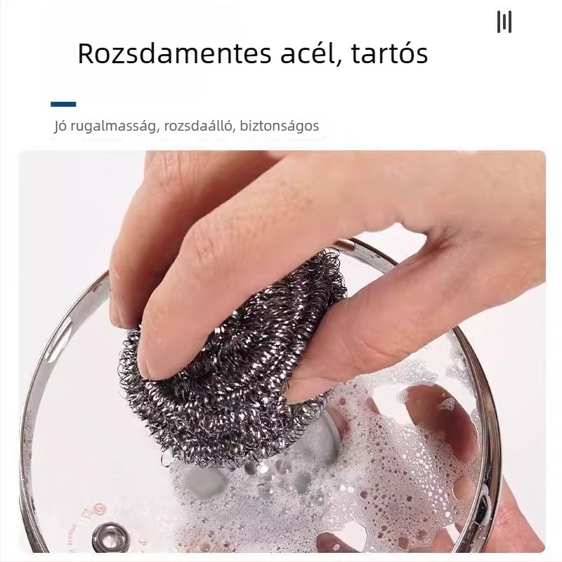 Konyhai tisztító acélhuzal gömb fogantyúval
