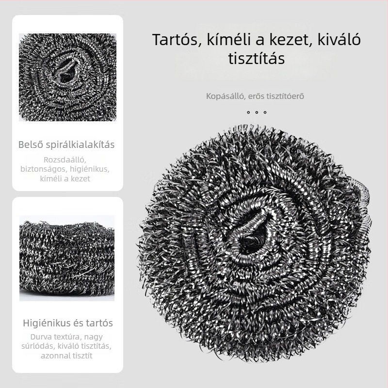 Konyhai tisztító acélhuzal gömb fogantyúval