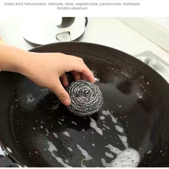 Rozsdamentes acél drótszálas tisztítólabda a konyhához