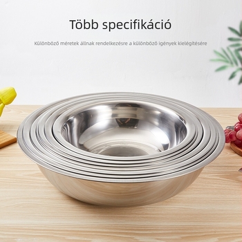 Rozsdamentes acél konyhai mosóedény testreszabható logóval, vastag peremmel és sík éllel, többfunkciós mosóedény zöldségek és edények mosására, méretek 28–40 cm