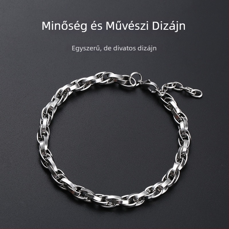 Kubai lánc karkötő titánacélból pároknak, uniszex, minimalist eredeti ékszer