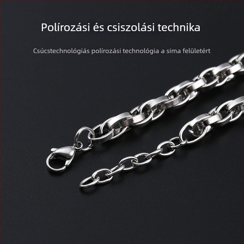 Kubai lánc karkötő titánacélból pároknak, uniszex, minimalist eredeti ékszer