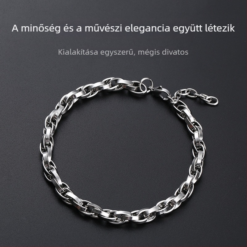 Kubai lánc karkötő titánacélból pároknak, uniszex, minimalist eredeti ékszer