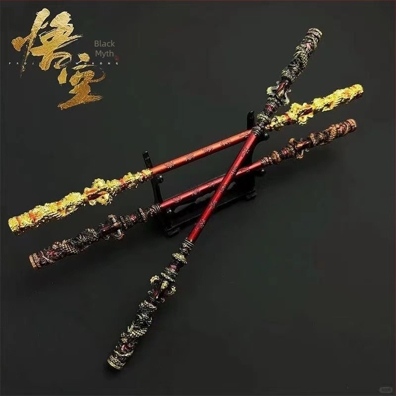 Sun Wukong Ötvözet Fegyver Modell Pálcával — A Mennyei Bölcs Egyenlő a Mennyekkel
