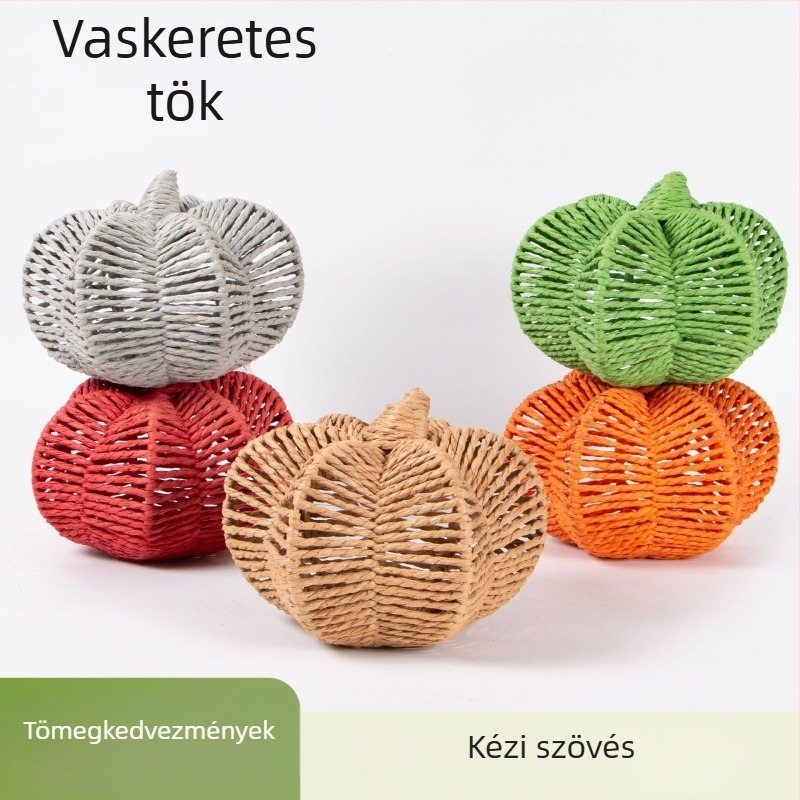 Vintage tök kötött fémvázú dekoráció — háromdimenziós asztali dekoráció