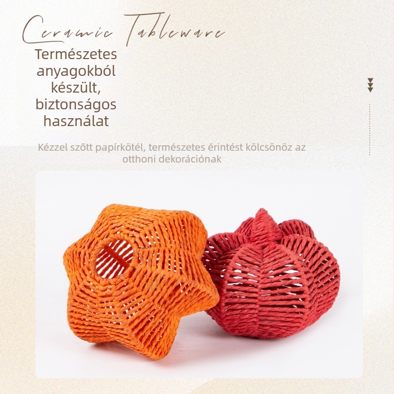 Vintage tök kötött fémvázú dekoráció — háromdimenziós asztali dekoráció