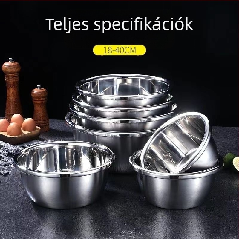 304 rozsdamentes acél konyhai mosóedény, kör alakú, gyümölcs- és zöldségmosásra, extravastag falú, többfunkciós, élelmiszer-minőségű