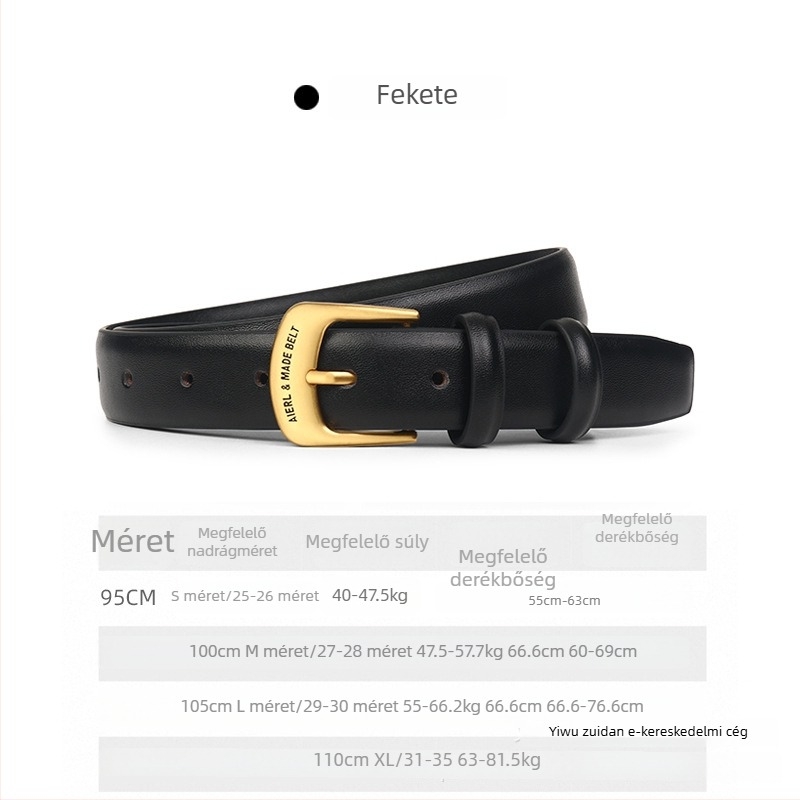 Női fekete széles bőrszíj, sokoldalú, hétköznapi viselet, szélesség 2–4 cm