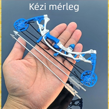 Luna mini 17 cm összetett íj, kék, fém fegyvermodell nyilakkal
