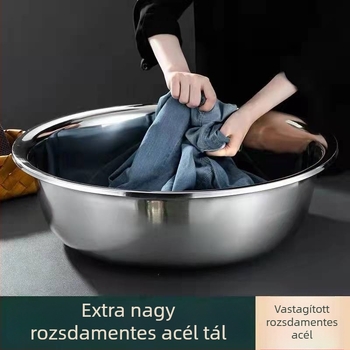 304 rozsdamentes acél, vastagított kör alakú medence kantinákhoz és háztartási konyhákhoz – leveses tál és mosómedence