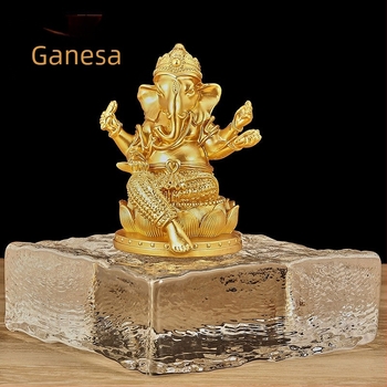 Délkelet-ázsiai Buddha-szobor, thaiföldi elefántisten dísz, Zen stílusú nappali és előszoba dekoráció, vintage műgyanta kézműves darab