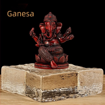 Délkelet-ázsiai Buddha-szobor, thaiföldi elefántisten dísz, Zen stílusú nappali és előszoba dekoráció, vintage műgyanta kézműves darab