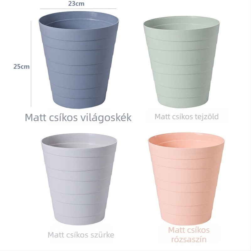 Shunli Nordic műanyag kuka, nyitott tetejű, 8 liter, konyhához, otthonhoz és irodához, matt felület
