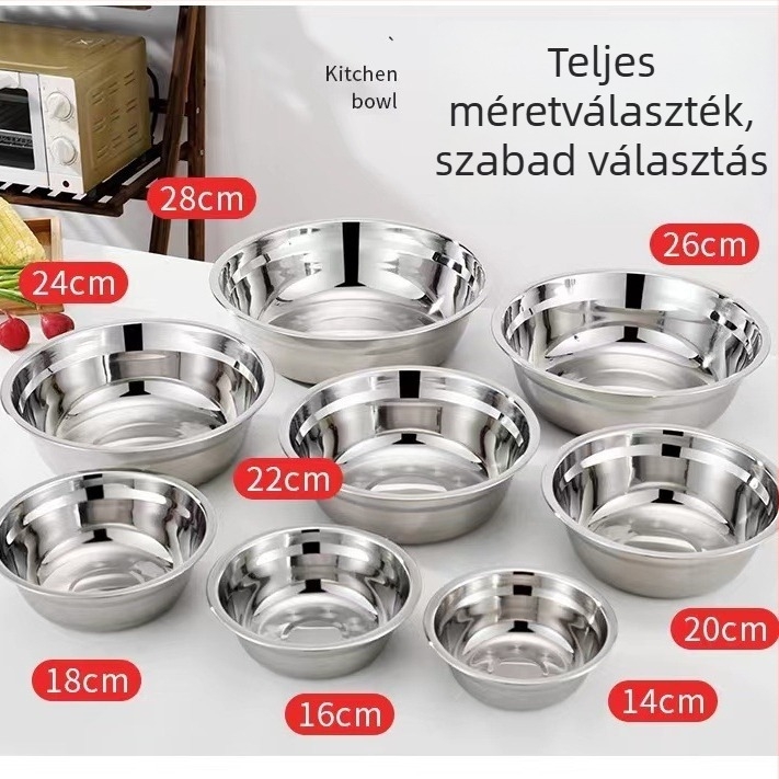 Rozsdamentes acélból készült vastag falú edény konyhai és otthoni használatra, többfunkciós