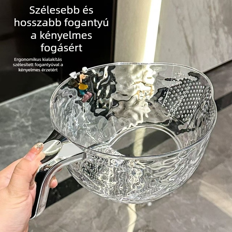 Konyhai rizsmosó készlet szűrővel, leeresztő kosárral és zöldségek és gyümölcsök mosására szolgáló tál