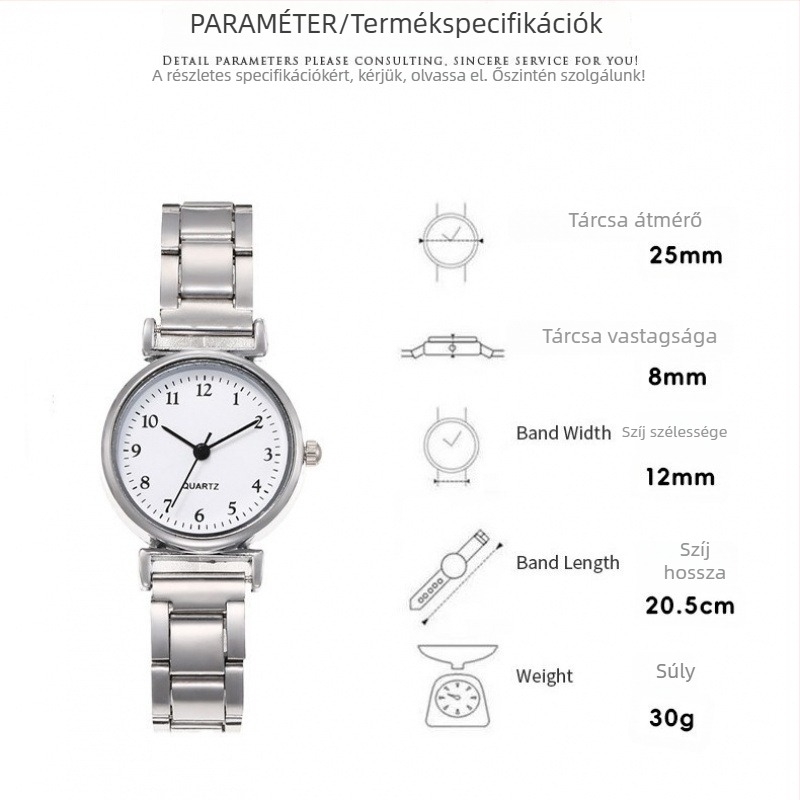 Női quartz karóra, minimalista, casual stílus, diákok számára, Instagram-stílusú megjelenés