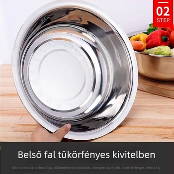 Mágneses peremű rozsdamentes acél konyhai mosóedény, nagy kapacitású, 28–80 cm