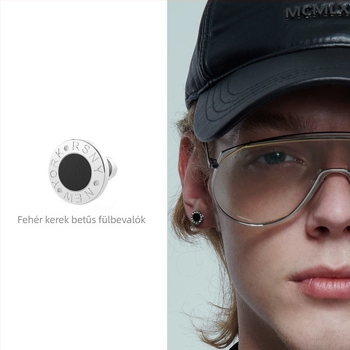 Férfiaknak szóló fekete, egyetlen fülbevaló, trendi niche stílus, 925-ös sterling ezüst