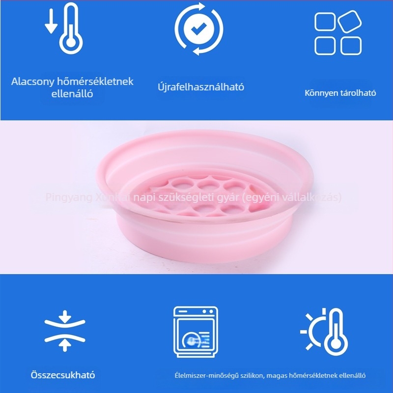Szilikonból készült összecsukható arcjég-kompressziós tál, hordozható és fröccsenés elleni védelemmel