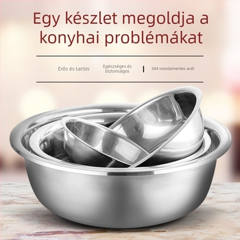 Iskolai étkezőbe rozsdamentes acél mosóedény — zöldségmosás, tészta dagasztás, konyhai felhasználás, nagy mosóedény mosáshoz és fürdéshez