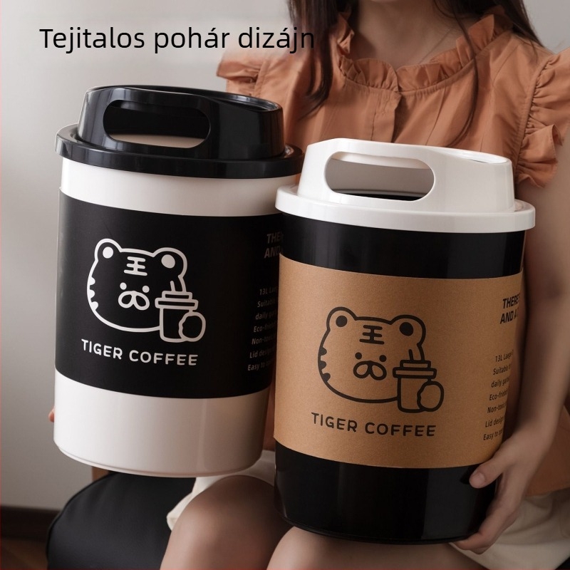Fürdőszobai kuka, amely ideális nappaliba, hálószobába, az asztal alatt és irodába, 12 L kapacitású, PP anyag.