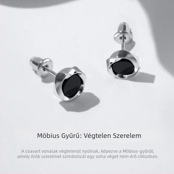 Mobius csepp alakú fülbevalók epoxigyantából, minimalist geometriai kialakítás, mágneses fülklipsz