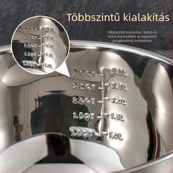 304 rozsdamentes acél tojásverő tál, mérőskálával, salátás tál, otthoni keverésre és dagasztásra, sütéshez, nagy méret