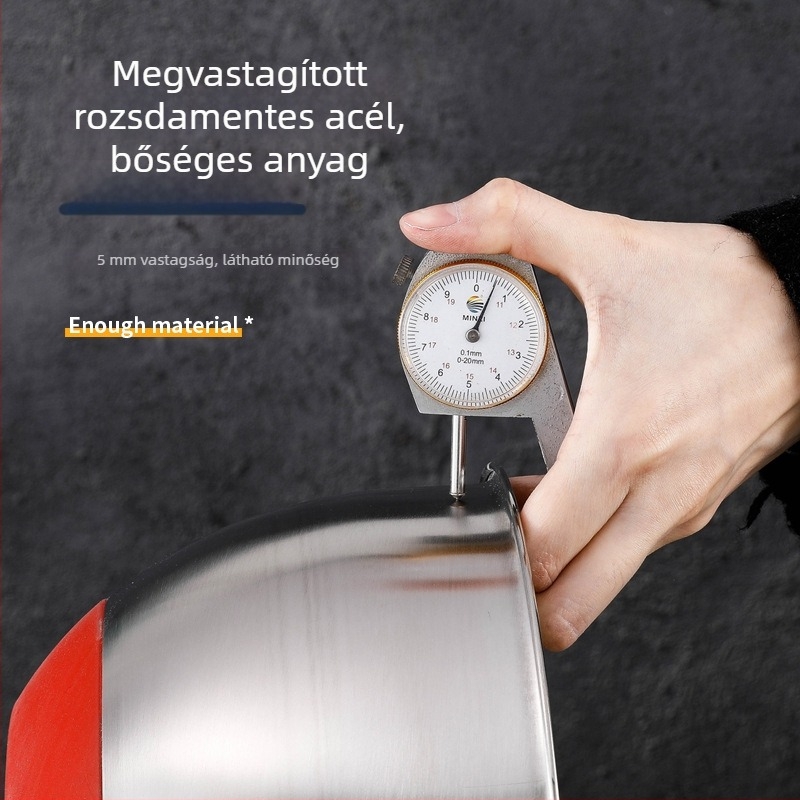 304 rozsdamentes acél tojásverő tál, mérőskálával, salátás tál, otthoni keverésre és dagasztásra, sütéshez, nagy méret