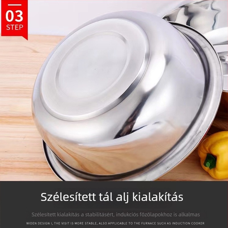 Rozsdamentes acél mágneses konyhai mosóedény, vastagfalú