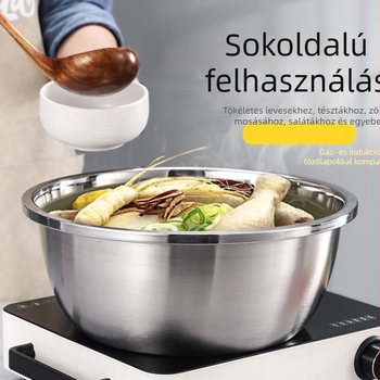 Rozsdamentes acél, széles peremes konyhai mosóedény és fűszertartó, többfunkciós, 20–32 cm