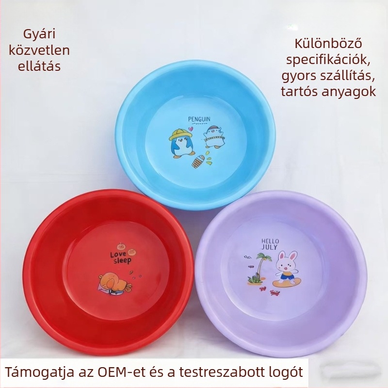 Vastagított műanyag mosómedence, nagy méretű, otthoni és kollégiumi használatra