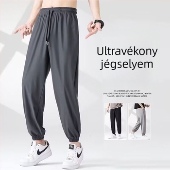Férfi nyári könnyű, lélegző sportnadrág, laza szabású, bokáig érő