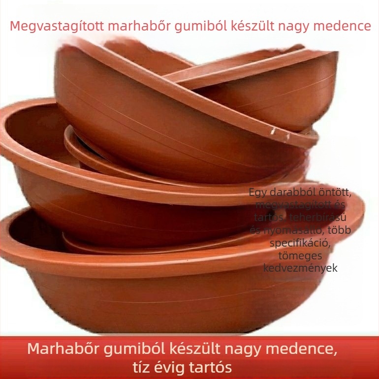 Nagy kapacitású vastag falú műanyag mosóedény, 50-80 cm átmérőjű, zöldségekhez, ruhákhoz és fürdéshez.